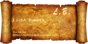 Licht Babett névjegykártya